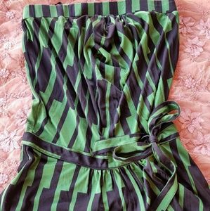 LAMB Geometric 100% Jersey Silk Strapless top sz S